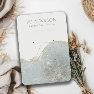 Abstrakter Dusky Grau Glitzer 2 Earring Display Visitenkarte