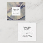 Abstrakter Dusty Blue Lila Alkohol Tinte Flüssigke Quadratische Visitenkarte (Vorne/Hinten)