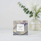 Abstrakter Dusty Blue Lila Alkohol Tinte Flüssigke Quadratische Visitenkarte (Stehend Vorderseite)