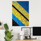 Abstrakter dynamischer Rhythmus Poster (Heimbüro)