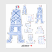 Abstrakter Eiffelturm Aufkleber (Blatt)