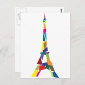 Abstrakter Eiffelturm, Frankreich, Paris Postkarte (Vorne/Hinten)