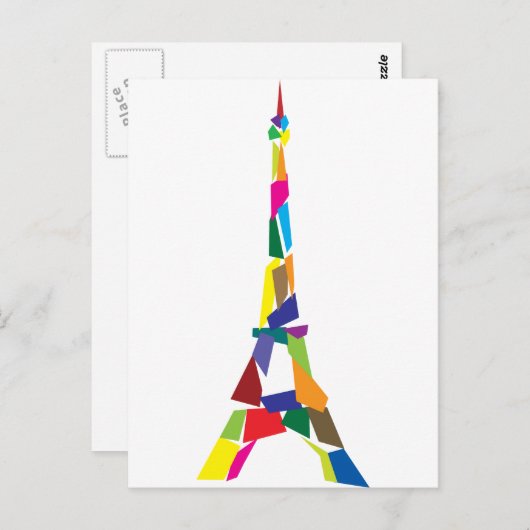 Abstrakter Eiffelturm, Frankreich, Paris Postkarte (Vorne/Hinten)