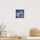 Abstrakter Eiffelturm Poster (Küche)