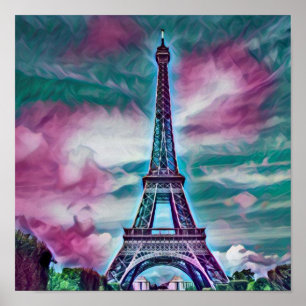 Abstrakter Eiffelturm Poster