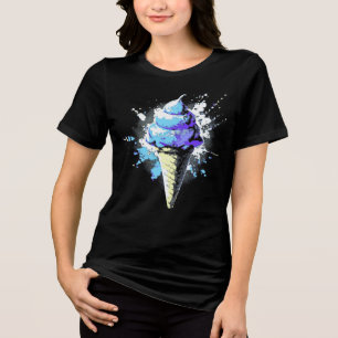 Abstrakter Eis-Splatter im Distressed-Look für Fra Tri-Blend Shirt