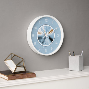 Abstrakter Eisblauer Gradienten-Fraktal Uhr