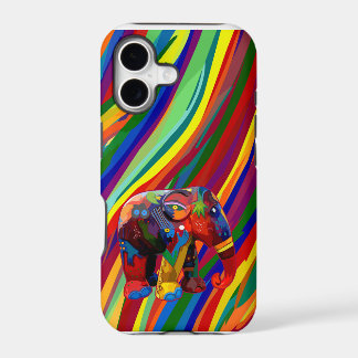 Abstrakter Elefant-Handyhülle in Vollfarbe