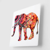 abstrakter Elefant Quadratische Wanduhr (Winkel)
