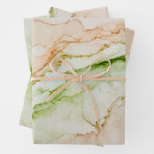 Abstrakter Elegant Jade Green Blush Peach Geschenkpapier Set (Beispiel)