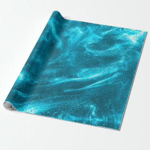 Abstrakter eleganter Minzblau-Glitzer Geschenkpapier