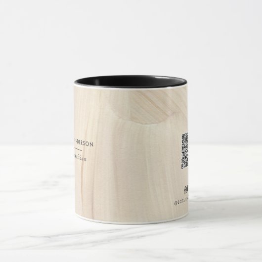 Abstrakter Eleganter Neutraler QR-Code Tasse (Zentrum)