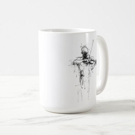 Abstrakter Eleganter Violinist Kaffeetasse (VorderseiteRechts)