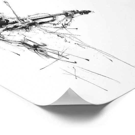 Abstrakter Eleganter Violinist Poster (Ecke)