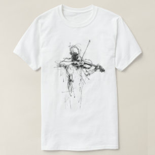 Abstrakter Eleganter Violinist T-Shirt