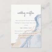 Abstrakter Empfang Blue Beige Sea Wedding Begleitkarte (Vorderseite)