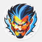 Abstrakter Energiefluss Runder Aufkleber (Vorderseite)