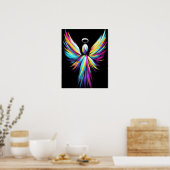 Abstrakter Engel in einem Regenbogen aus Farben Poster (Küche)