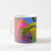 Abstrakter Entwurf der hellen Farbwelle mit Kaffeetasse (Vorderseite Links)