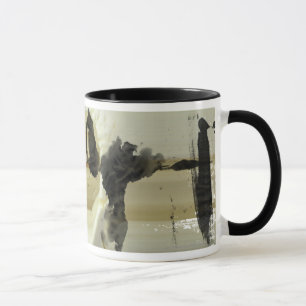 Abstrakter Entwurf und Streifen Tasse