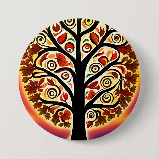 Abstrakter Erntebaum Button (Vorderseite)