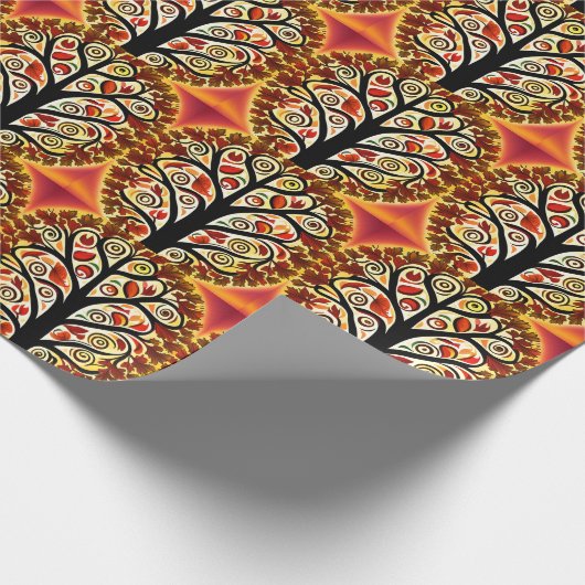 Abstrakter Erntebaum Geschenkpapier (Ecke)