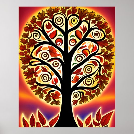 Abstrakter Erntebaum Poster (Vorne)