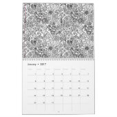 abstrakter erwachsener Farbton mit Blumenkalender Kalender (Jan 2017)