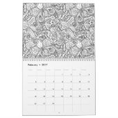abstrakter erwachsener Farbton mit Blumenkalender Kalender (Feb 2017)