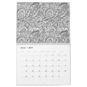 abstrakter erwachsener Farbton mit Blumenkalender Kalender (Mär 2017)