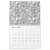 abstrakter erwachsener Farbton mit Blumenkalender Kalender (Feb 2026)