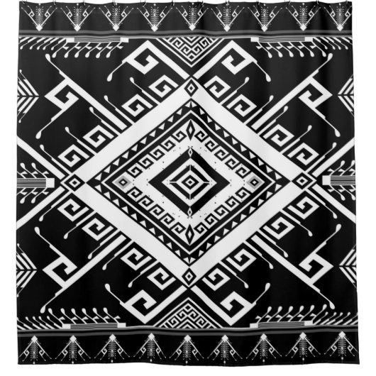Abstrakter, ethnisch geometrischer Hintergrund Duschvorhang (Vorderseite)