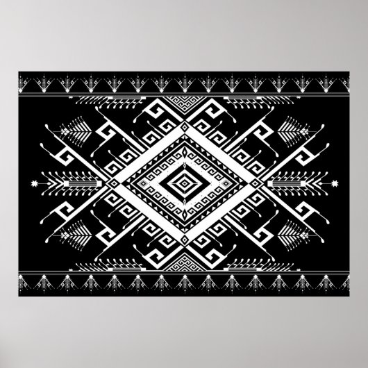 Abstrakter, ethnisch geometrischer Hintergrund Poster (Vorne)