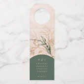 Abstrakter Eukalyptus Moderner Grüner Moos Flaschenanhänger (Vorderseite)