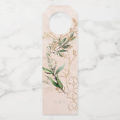 Abstrakter Eukalyptus Moderner Grüner Moos Flaschenanhänger (Rückseite)