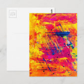 Abstrakter Expressionismus Art Orange Yellow Blue Postkarte (Vorne/Hinten)