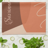 Abstrakter Expressionismus, braun und Terracotta Geschirrtuch (Gefaltet)