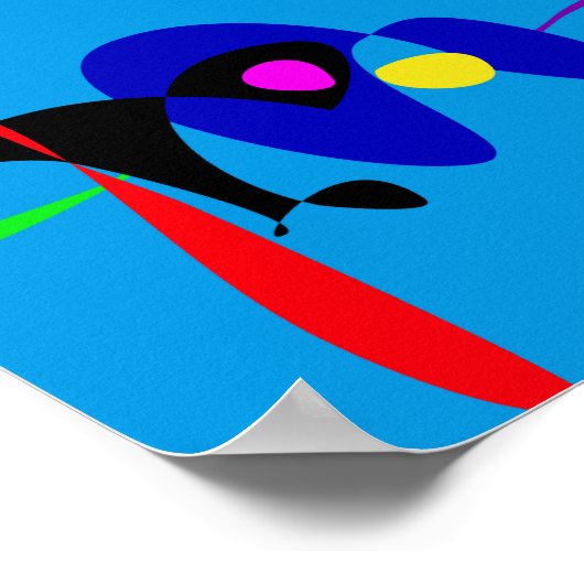 Abstrakter Expressionismus Einfache digitale Kunst Poster (Ecke)