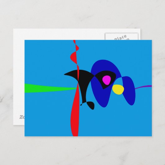 Abstrakter Expressionismus Einfache digitale Kunst Postkarte (Vorne/Hinten)