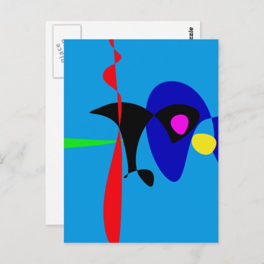 Abstrakter Expressionismus Einfache digitale Kunst Postkarte (Vorne/Hinten)