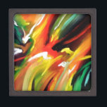 Abstrakter Expressionismus Kiste<br><div class="desc">Gelbe grüne blaue Abstrakte Expressionismus-Malerei</div>