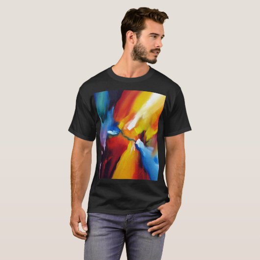 Abstrakter Expressionismus Malerei moderne Farben T-Shirt (Vorne ganz)