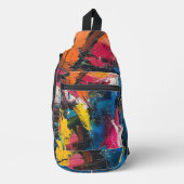 Abstrakter Expressionismus-Malpattern Crossbody Bag (Vorderseite)