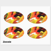 Abstrakter Expressionismus Ovaler Aufkleber (Blatt)