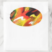 Abstrakter Expressionismus Ovaler Aufkleber (Tasche)