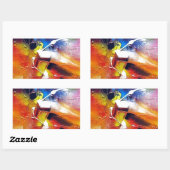 Abstrakter Expressionismus Rechteckiger Aufkleber (Blatt)