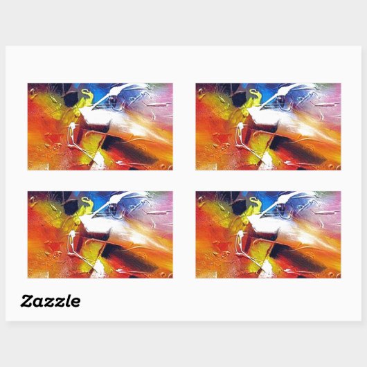 Abstrakter Expressionismus Rechteckiger Aufkleber (Blatt)