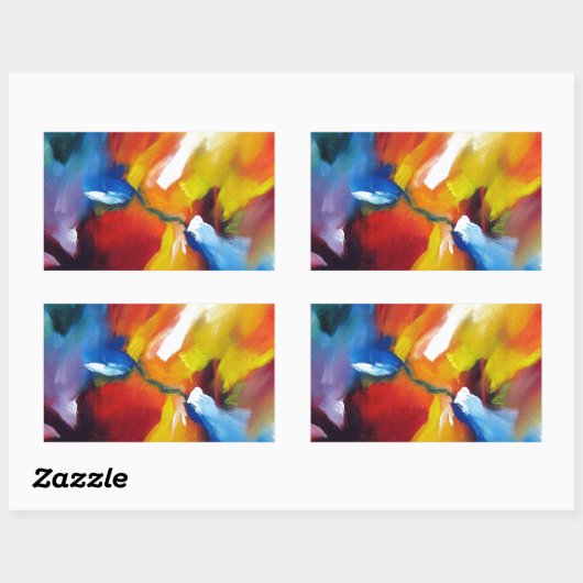 Abstrakter Expressionismus Rechteckiger Aufkleber (Blatt)