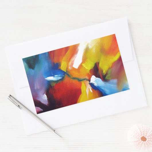 Abstrakter Expressionismus Rechteckiger Aufkleber (Umschlag)