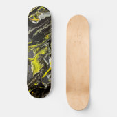 Abstrakter Expressionismus Schwarz/Gelb Skateboard (Vorderseite)